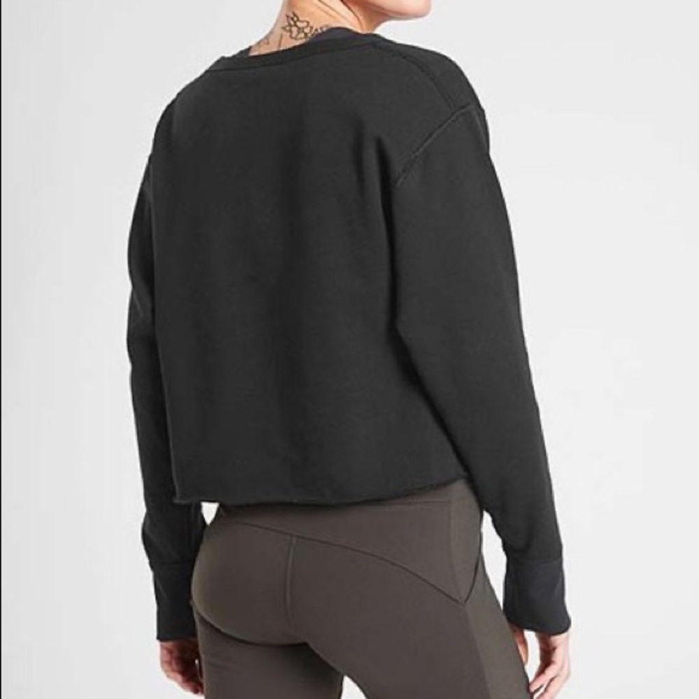 Like New Athleta Raw Edge Cropped Sweatshirt